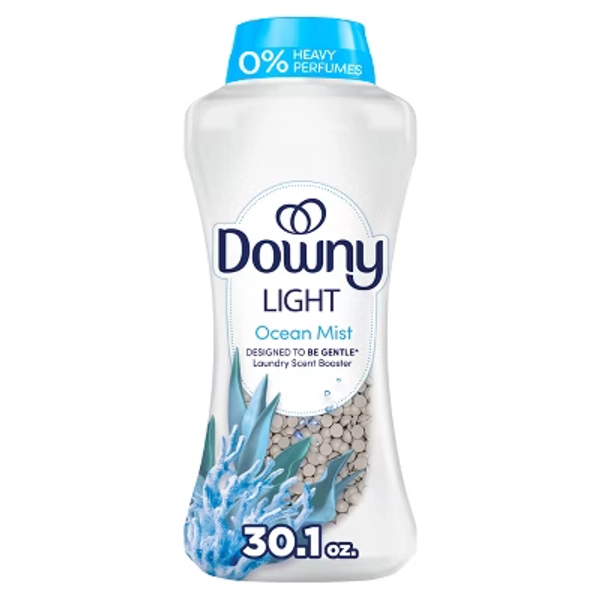 Downy Light Ocean Mist In-Wash Scent Booster Beads - 30.1oz: Plastic Bottle, Odor Control, Spill-Resistant Lid