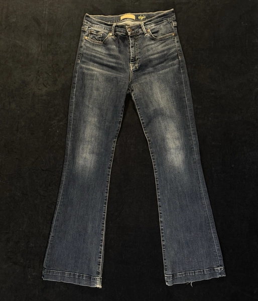 7 For All Mankind Jeans Dojo Women 31 Distressed Dark Blue Denim