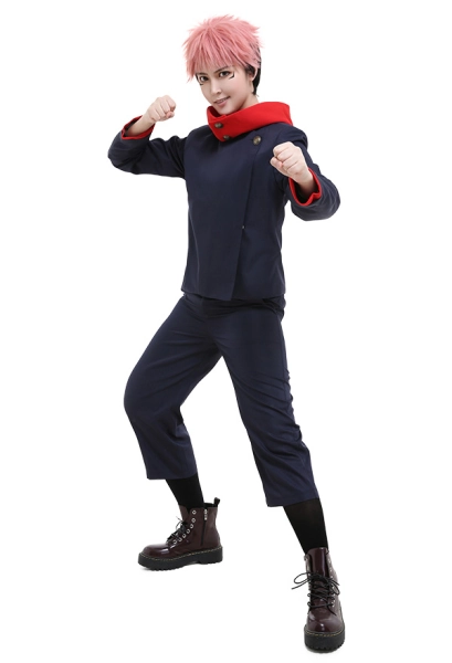 Jujitsu Fight Itadori Yuji Tokyo Metropolitan Curse Technical College Fake-Two DK Student School Uniform Set Long Sleeved Jacket and Pants Cosplay Costume Outfits