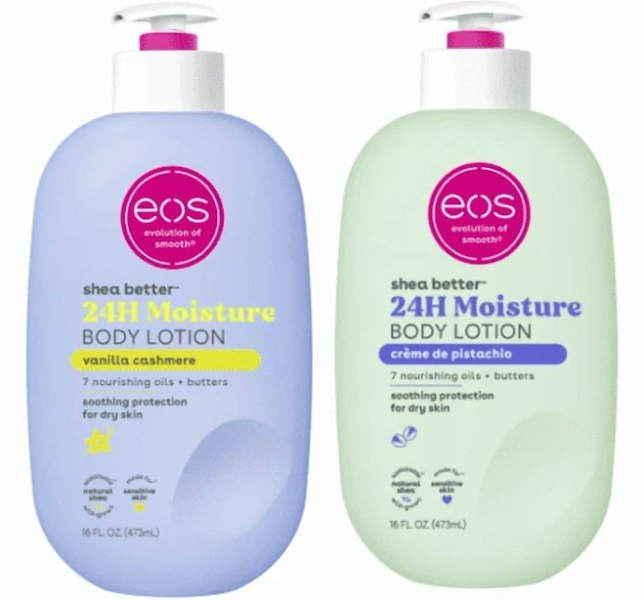 Bundle of eos Shea Butter Lotion, Creme de Pistachio & Vanilla Cashmere, for Dryness 16oz, Size: 16 fl oz