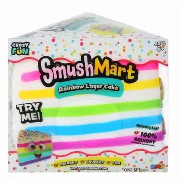 5 inch Viral Rainbow Layer Cake Squishy Toys - Smush Giant Mart Dessert Squishy - Soft Sensory Stress Relief Tools for Teens Adults
