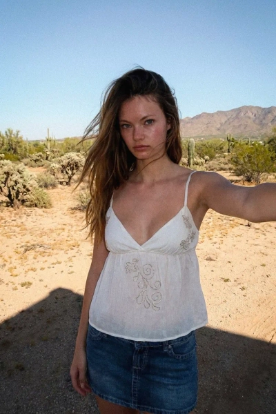 Tank top with beads