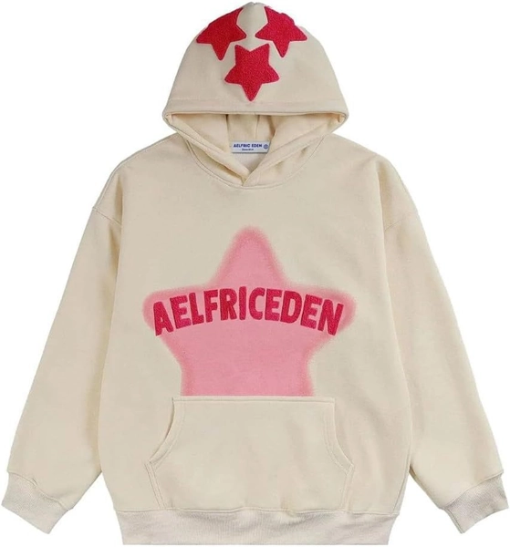 Aelfric Eden Vintage Casual Loose Hoodie Y2K Printed Hooded Long Sleeve Sweater