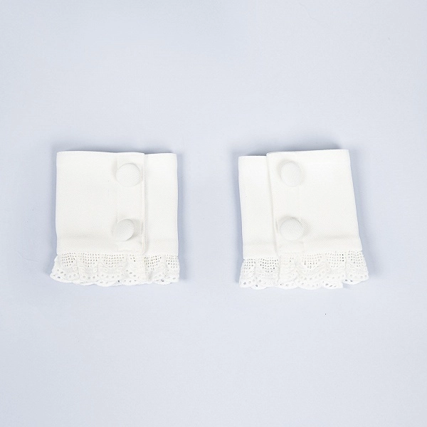 [£7.37]White Maid Lolita Wrist Cuffs