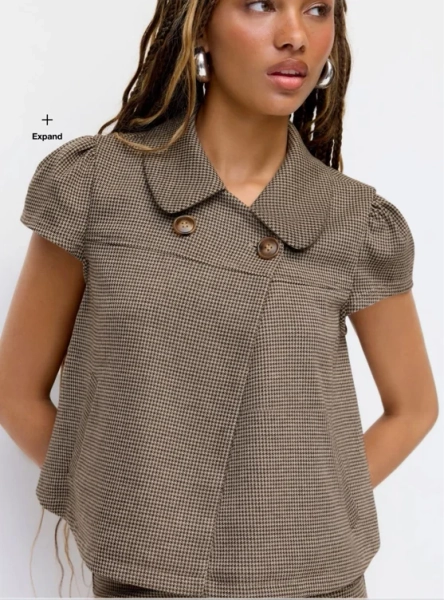 Peter Pan Collar Houndstooth