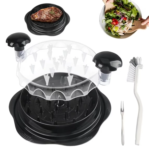 Chicken Shredder,10'' Pro Large Chicken Breast Shredder Tool Twist w/ Brush,Visible Meat Shredder Machine,Strong Anti-Slip Strip,Ergonomic Handle,BPA Free,Suitable for Pork Beef Chicken(Black)
