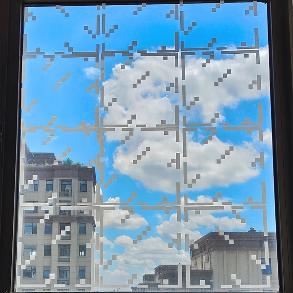 Pixel Style Glass Static Cling Window Sticker Window Flower Self-Adhesive No Glue Residue Glass Sticker Pixel Style Home Decoration
