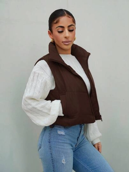 SAYEHFBABY Winter Zip Up Double Face Snap Button Corduroy Drawstring Vest Coat
