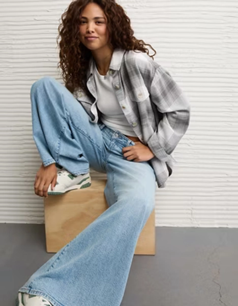 AE Plaid Button-Up Shirt