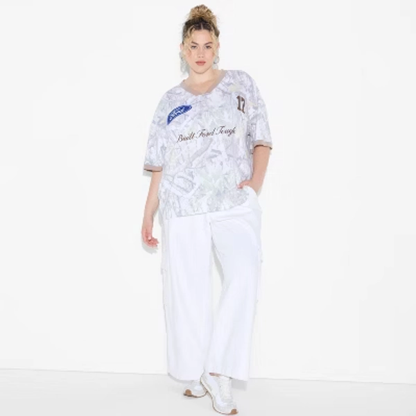 Women's Camo Ford Oversized Short Sleeve Graphic T-Shirt - Camouflage 1X