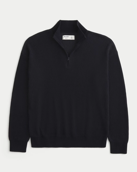 Boxy Quarter-Zip Sweater