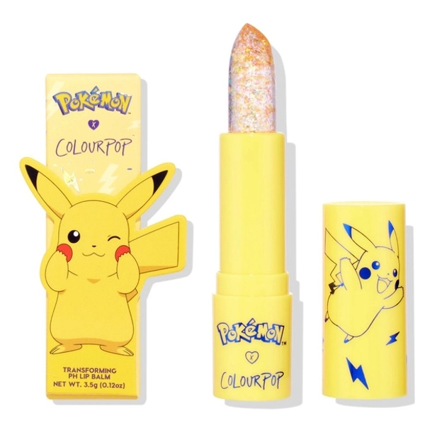 Pokemon Colourpop Thunderbolt Transforming PH Lip Balm PIKACHU Sparkle Gold NEW