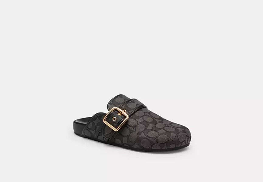 Smoke/Coal Archival Buckle Clog In Signature Jacquard