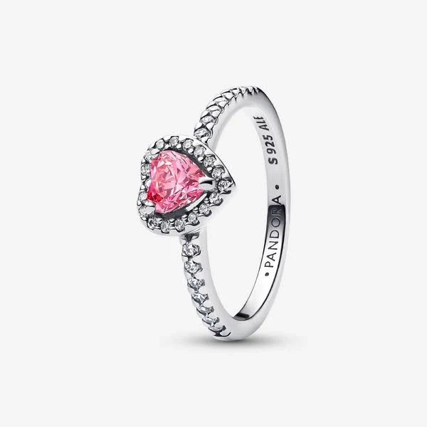 Pandora Sterling Silver Elevated Pink Heart Ring