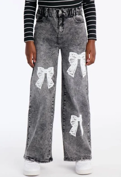 Fashion Nova Kids' Mini Cutest of Them All Wide Leg Jeans