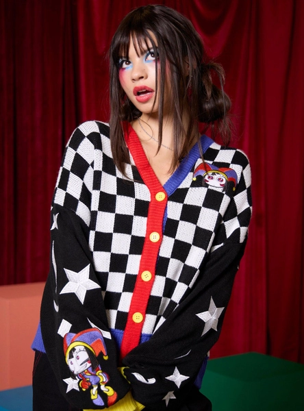 The Amazing Digital Circus Pomni Checker Girls Cardigan