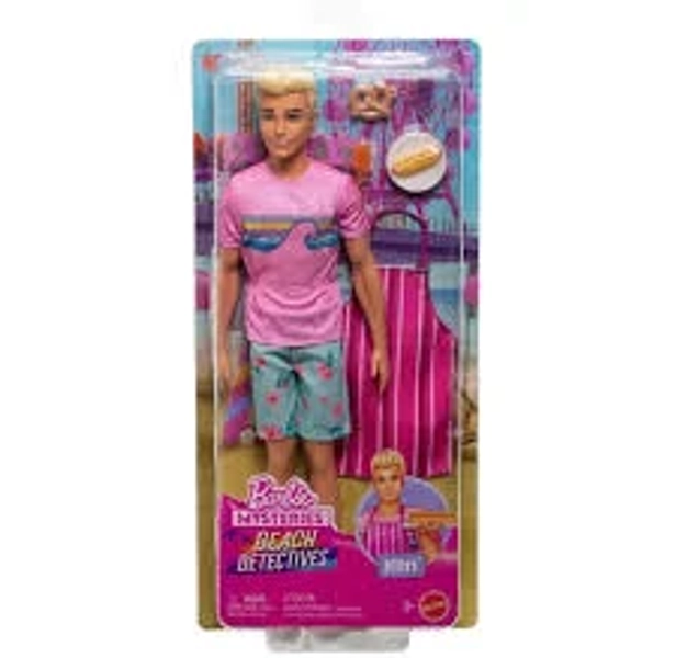 BARBIE - Mysteries - Beach Detectives Ken Doll in Signature Outfit With Storytelling Accessories