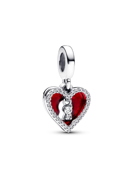 Red Heart & Keyhole Double Dangle Charm ⭐️