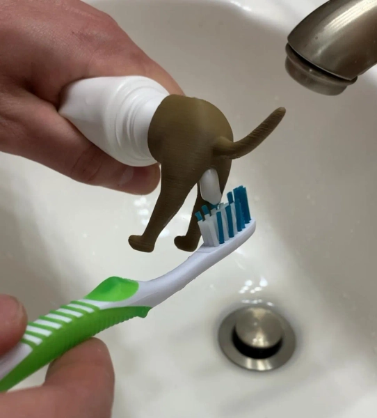 Pooping Dog Butt Toothpaste Topper: Funny Gag Gift for Dog Lovers