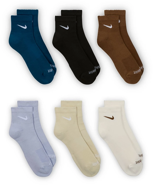 Nike Everyday Plus Cushioned Training No-Show Socks (6 Pairs) Blue / Multi