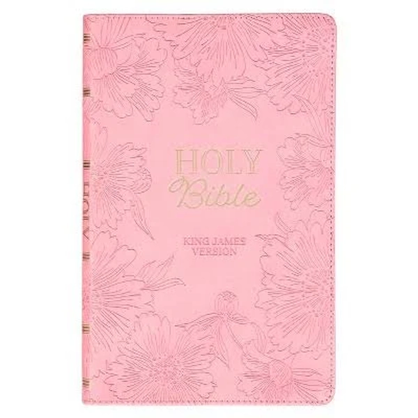 KJV Holy Bible, Gift Edition King James Version, Faux Leather Flexible Cover, Light Pink Floral