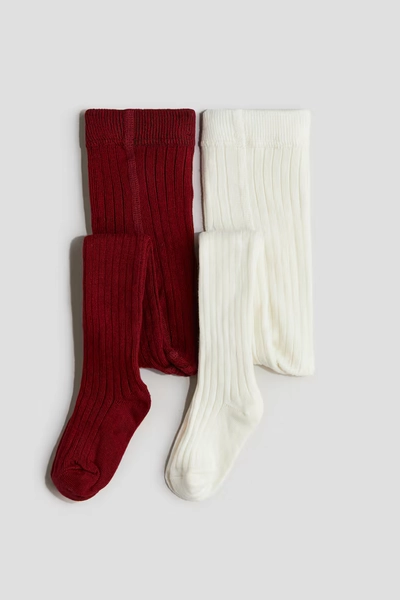 2-Pack Ribbed Tights