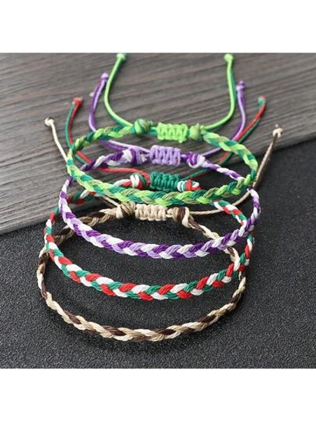 30 Styles Color Wax Line Braided Bracelet Mixing Handmade Boho Wrist Bangles Women  Jewelry Friendship Gift