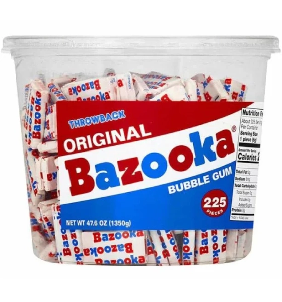 Bazooka Bubble Gum Original Tub 225 Pieces