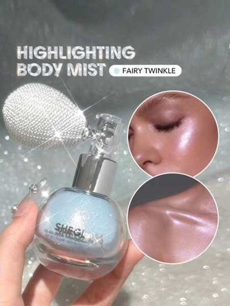SHEGLAM Go Go Glow Highlighting Body Mist-Fairy Twinkle Brand Beauty Makeup Face Paint Cosmetic For Women Girls Perfect For Fall Winter Ideal For Y2K Fancy Fashion Suitable For Birthday Christmas Present Party Ready Best Color