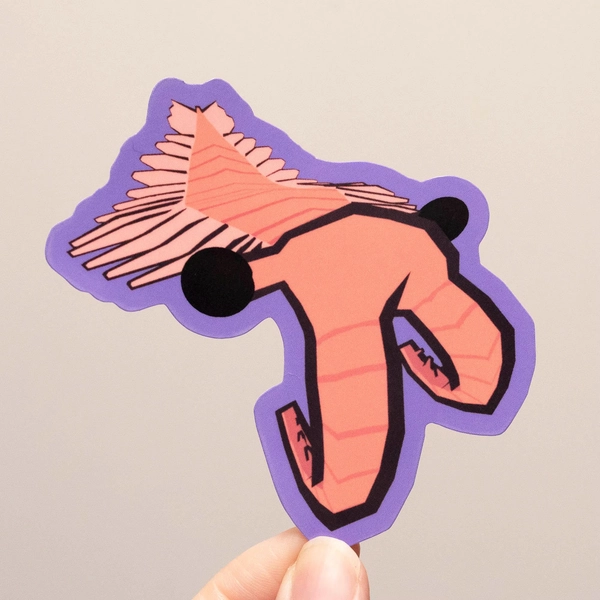 Low Poly Anomalocaris Glossy Vinyl Sticker
