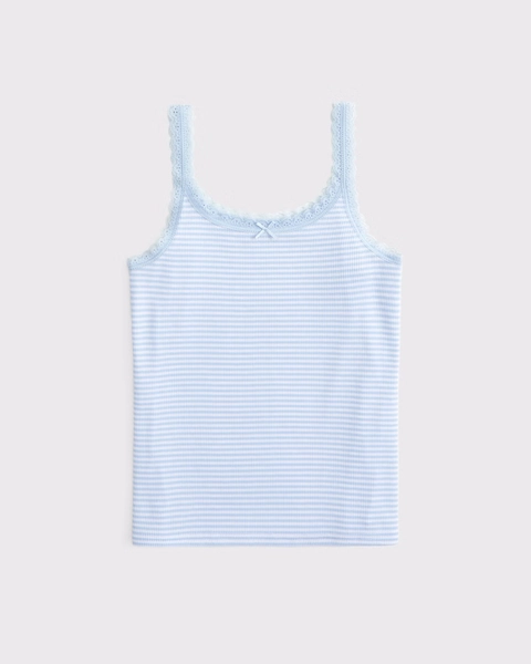 lace-trim bow cami