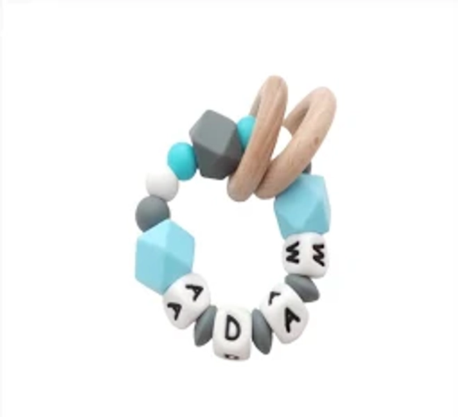 Personalised Baby Boy Teething Ring