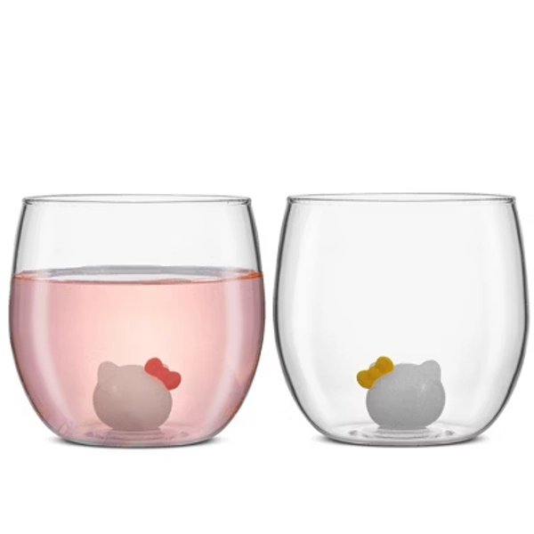 Hello Kitty® and Mimmy 3D Icon Short Drinking Glasses - 13.5 oz - Set of 2