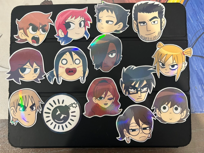 Scott Pilgrim Takes Off Stickers/ Plain and Vinyl Options/ Hand drawn designs/ Anime