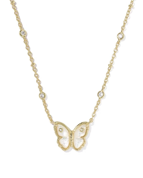Cailey Butterfly Gold Short Pendant Necklace 