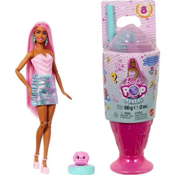 Barbie Pop Reveal Treat Series Doll & Accessories Set, Sweet Swirl Fashion Doll & Pet