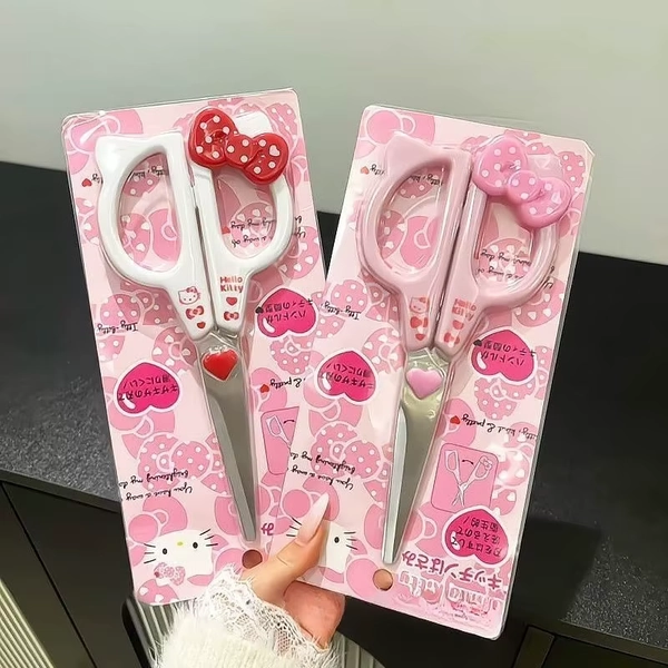 Sanrio New HelloKitty Kawaii Anime Cartoon Scissors Good Looks Stationery Household Use Portable Student Safe Gifts for Girls - AliExpress 26