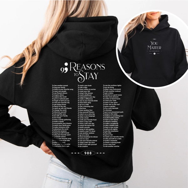 Suicide Prevention Hoodie - Mental Health Support Gift - Anxiety Hooded Sweatshirt