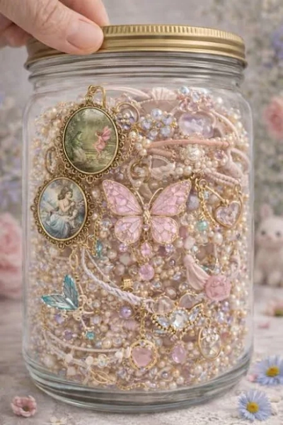Fairycore Custom Mystery Jewelry Jar | Handmade pastel fairy aesthetic jewelry | Whimsical cottagecore gift for her