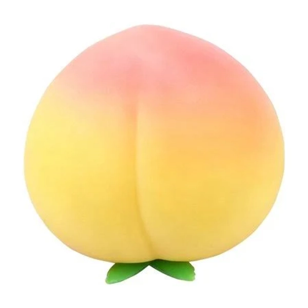 Yellow Peach Squishies, 2026 New Slow Rising Stress Relief, Realistic Peach Shaped Squeezable Balls, Soft Cute Fruit Anxiety Relief Dough