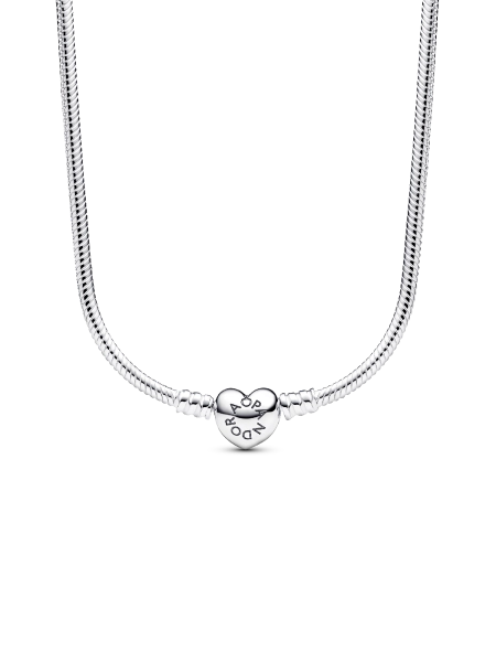 Pandora Moments Heart Clasp Snake Chain Necklace