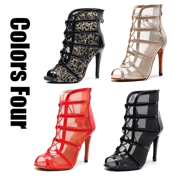 DKZSYIM Women Latin Dance Shoes Black High Top Ballroom Tango Salsa Dancing Boots  Lace-Up Soft Bottom Party Dance Shoes 6-10CM - AliExpress 201768104