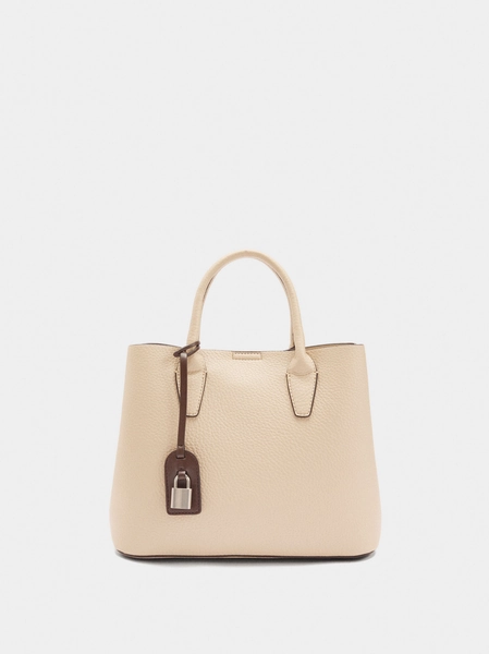 Sac cabas tote avec texture et pendentif
