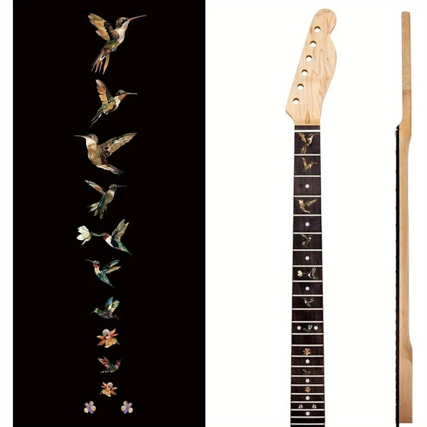 2pcs Guitar Decor Stickers Guitar Neck Sticker Guitar Decor Removable Birds  Decals for Acoustic Guitar Decoration Musical Guitar Bass Musical Instrument Shop Supplies Jewelry Making Kits