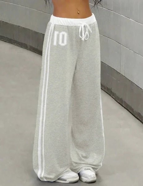 Women's Numeric Print Straight Leg Sweatpants