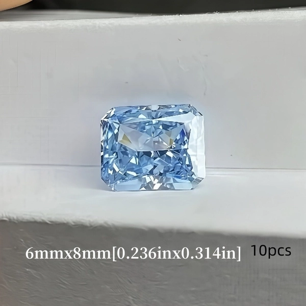 10pcs Exquisite High-Quality Ice Blue Rectangular Glass Bead Set for Jewelry Making - Rings and Pendants, Elegant Handmade Accessories, Sparkling Luster, Pendant Crafting Supplies, Bohemian Style, Exquisite Craftsmanship, Smooth Surface, Beading