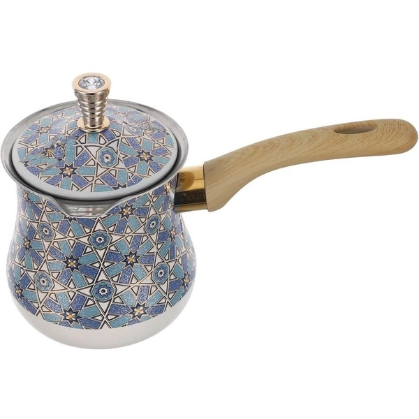 Velocity Stainless Steel Turkish Pot Cezve for Stovetop Espresso Maker Metal Wooden Handle Greek Coffee Pot | BIG W
