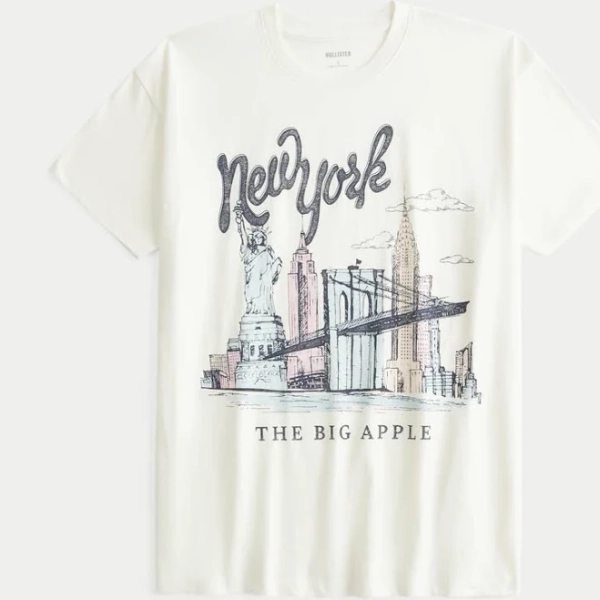 Hollister Women's Oversized New York Graphic Tee