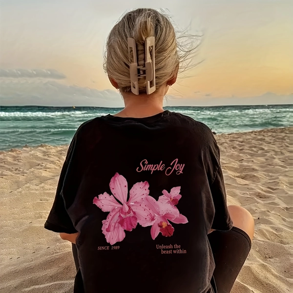 1pc Girls' Fashion T-Shirt | Casual Crew Neck, Medium Stretch Knit, Cartoon Pattern, Perfect for Christmas, Thanksgiving, Black Friday, Mother'S Day, Father'S Day, Birthdays, Valentine'S Day, New Year'S Eve 2026