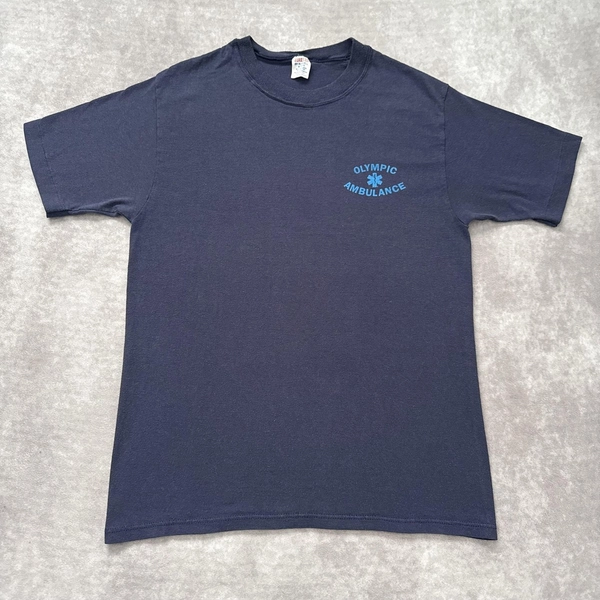 Vintage 80s Olympic Ambulance Shirt Mens M Single Stitch EMS EMT